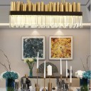 Loft Industry Modern - Gold Tubes & Glass Square Chandelier